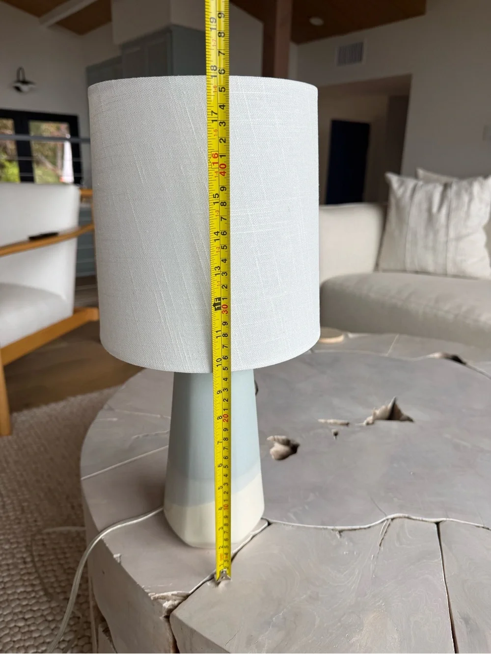 Two Target Lamps - Dipped Blue/White Ceramic